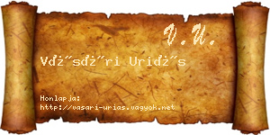 Vásári Uriás névjegykártya